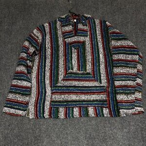Vel-Mex Baja Hoodie / Mexican Drug Rug Pullover — Size L